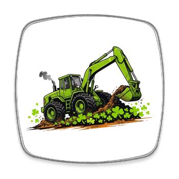 St. Patricks Day Bagger-Konstruktion - Viereckiger Kühlschrankmagnet - Weiß - Vorne
