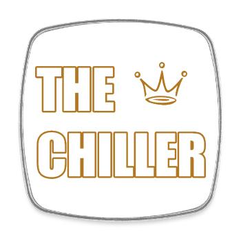 THE CHILLER – Cool & Minimal Statement Design - Viereckiger Kühlschrankmagnet - Weiß - Vorne
