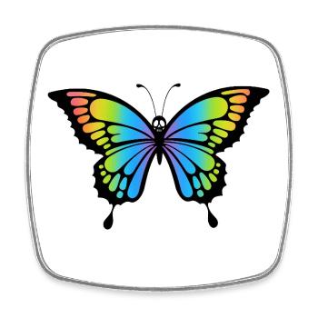 Crâne de papillon - Magnet carré - blanc - Devant