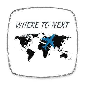 Where to Next Travel Adventures - Square fridge magnet - white - Front