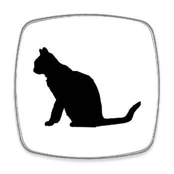 Katze - Viereckiger Kühlschrankmagnet - Weiß - Vorne