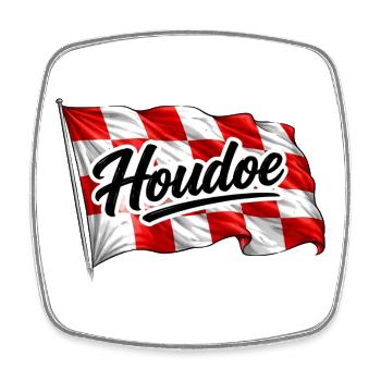 waving Brabant flag with Houdoe - Square fridge magnet - white - Front