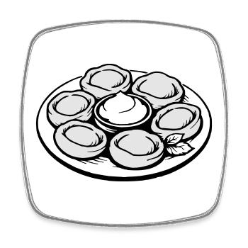 Pelmeni, Manti - Square fridge magnet - white - Front