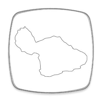 Maui map - Square fridge magnet - white - Front