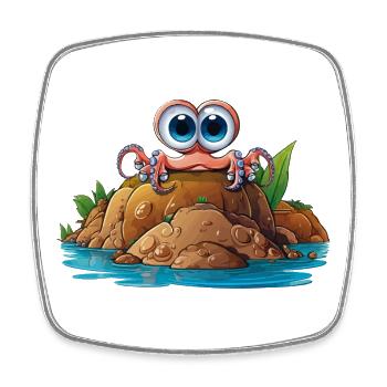 Crabe de galets aux yeux globuleux - Magnet carré - blanc - Devant