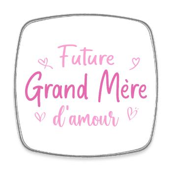 Future grand mère d'amour - Cadeau grand mère - Magnet carré - blanc - Devant
