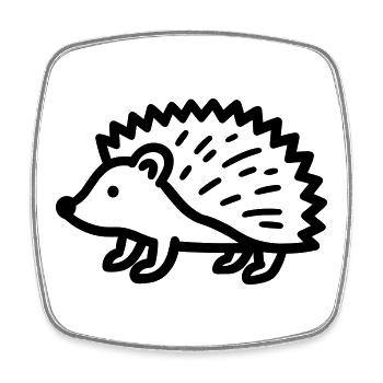 hedgehog - Square fridge magnet - white - Front