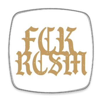 Merde au racisme FCK RCSM - Magnet carré - blanc - Devant