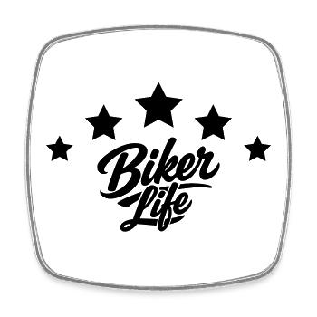 Vie de motard - Magnet carré - blanc - Devant