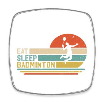 Badminton - Square fridge magnet - white - Front