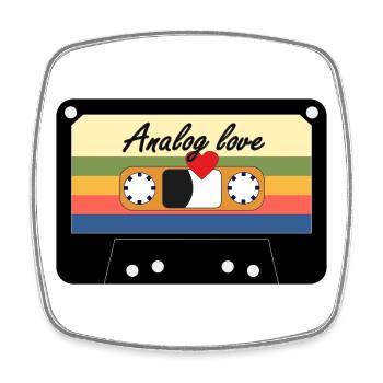 Analog Love Retro Kassette - Viereckiger Kühlschrankmagnet - Weiß - Vorne
