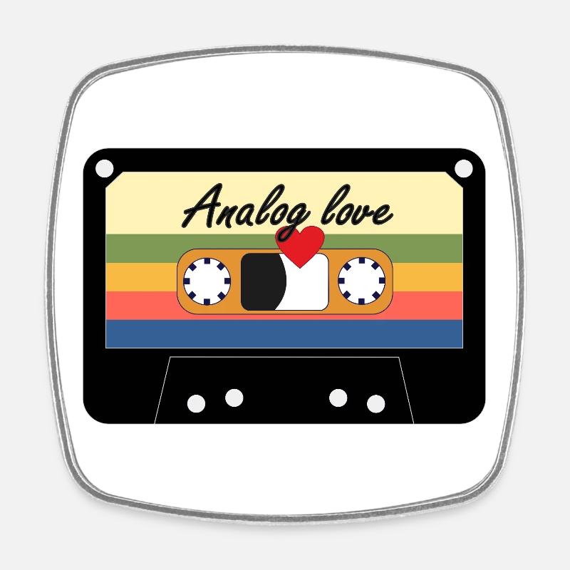 Analog Love Retro Cassette - Square fridge magnet - white