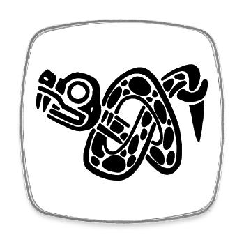 Noeud de serpent noir - Magnet carré - blanc - Devant
