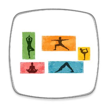 Bloc de couleurs Grunge Yoga Silhouettes - Magnet carré - blanc - Devant