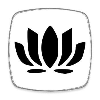 Lotus Flower Lotus Flower Floral Icons Black - Square fridge magnet - white - Front