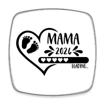 Mama 2026 loading - Viereckiger Kühlschrankmagnet - Weiß - Vorne