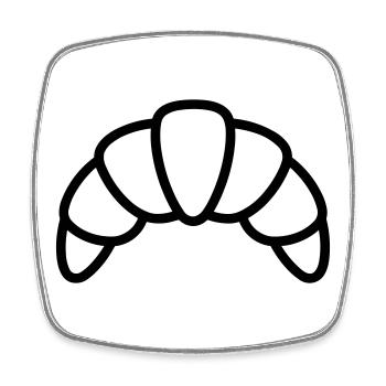 croissant - Magnet carré - blanc - Devant