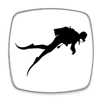 Taucher Diver - Viereckiger Kühlschrankmagnet - Weiß - Vorne