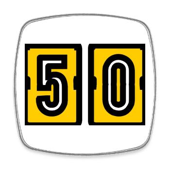50. 50 YEARS. 50th ANNIVERSARY. 50 YEARS ANNIVERSARY. - Square fridge magnet - white - Front