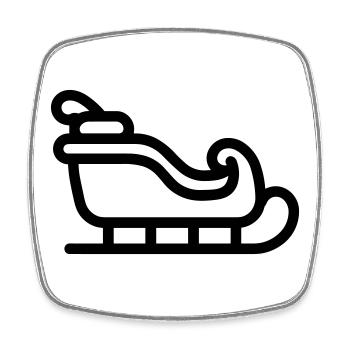 Santa's sleigh - Square fridge magnet - white - Front