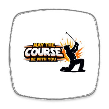 Kurskraft: May the Course Be With You - Viereckiger Kühlschrankmagnet - Weiß - Vorne