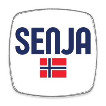 Typographie du drapeau nordique de Senja - Magnet carré - blanc - Devant