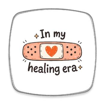 In My Healing Era – Doodle Herz Spruch - Viereckiger Kühlschrankmagnet - Weiß - Vorne
