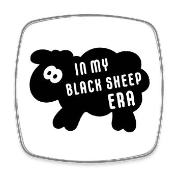 À mon époque de Black Sheep – Diction minimaliste - Magnet carré - blanc - Devant