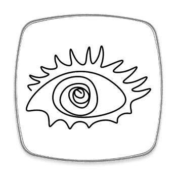 Abstract Eye Design - Square fridge magnet - white - Front