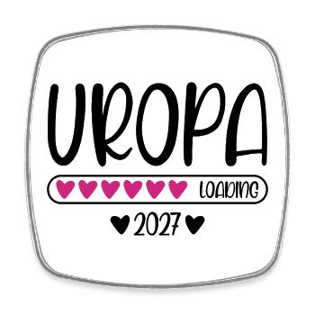 Uropa 2027 loading mit Herzchen Ladebalken - Viereckiger Kühlschrankmagnet - Weiß - Vorne