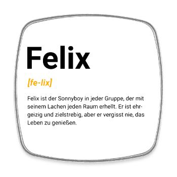 Felix - Viereckiger Kühlschrankmagnet - Weiß - Vorne