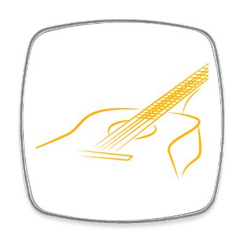 Gitarre Rock and Roll - Viereckiger Kühlschrankmagnet - Weiß - Vorne