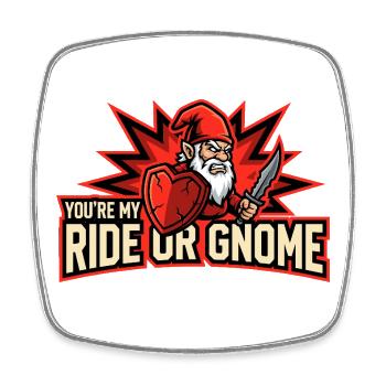 Evil Gnome, Dark Gnome, Goth Gnome, Funny Gnome - Square fridge magnet - white - Front