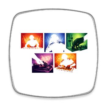 Sound Waves DJ Set Color Explosion - Square fridge magnet - white - Front