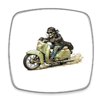 Schwalbe - Oldschool Biker IFA DDR - Square fridge magnet - white - Front