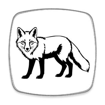 Fuchs - Viereckiger Kühlschrankmagnet - Weiß - Vorne