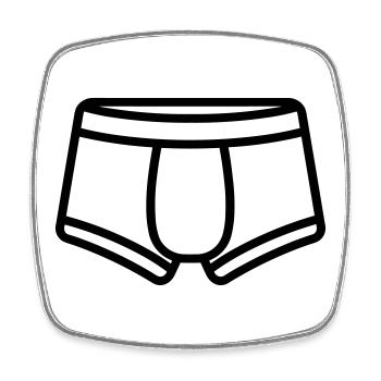 Boxershorts - Viereckiger Kühlschrankmagnet - Weiß - Vorne