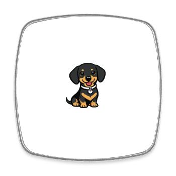 Little Dachshund Cartoon - Square fridge magnet - white - Front