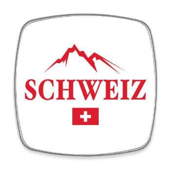 Schweiz Berge Berg Wandern - Viereckiger Kühlschrankmagnet - Weiß - Vorne