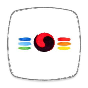 Colorful Yin Yang Brush Art – Balance & Harmony Sy - Magnet carré - blanc - Devant