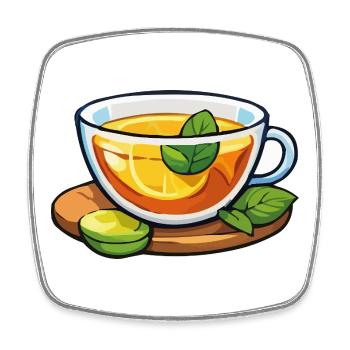 Citrus tea with mint - Square fridge magnet - white - Front
