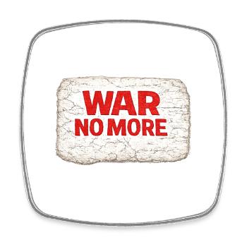 War No More – Sticker Peace & Humanity  - Magnet carré - blanc - Devant