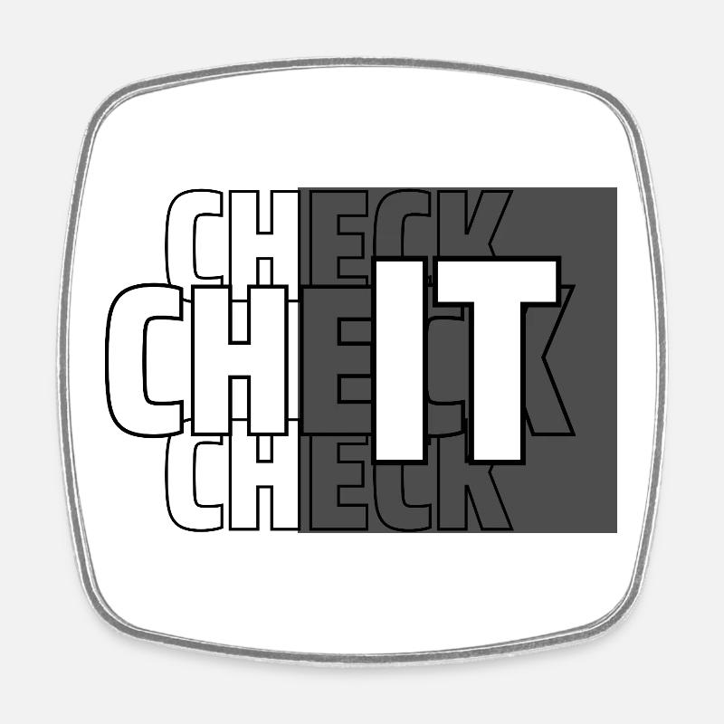 CHECK IT - Viereckiger Kühlschrankmagnet - Weiß