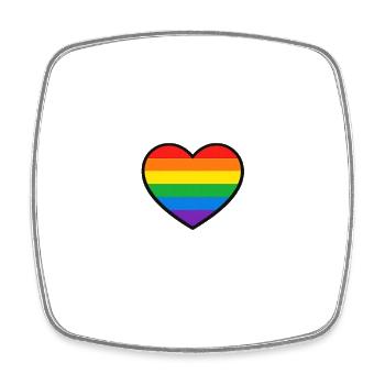 Herz mit Pride-Regenbogenstreifen - Viereckiger Kühlschrankmagnet - Weiß - Vorne