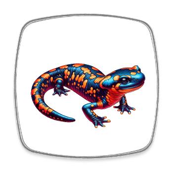 Neon Salamander Kaleidoscope - Square fridge magnet - white - Front