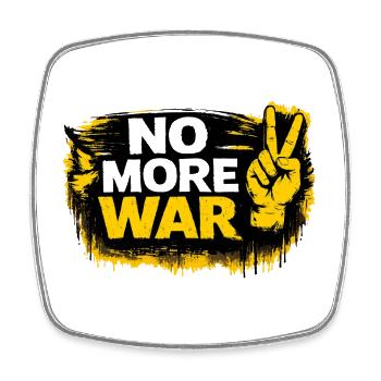 War No More – Sticker Peace & Humanity  - Magnet carré - blanc - Devant