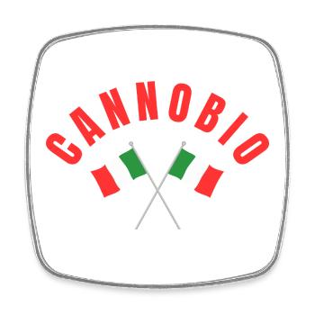 Cannobio Crossed Italian Flags  - Square fridge magnet - white - Front
