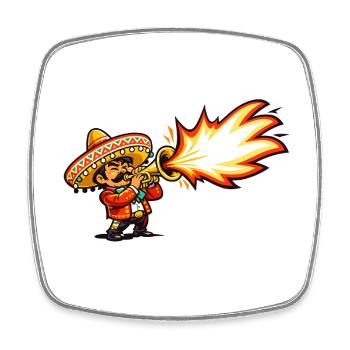 Mariachi Feuersturm - Viereckiger Kühlschrankmagnet - Weiß - Vorne