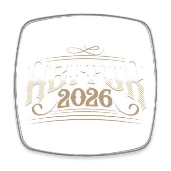 Abitur 2026 - Viereckiger Kühlschrankmagnet - Weiß - Vorne
