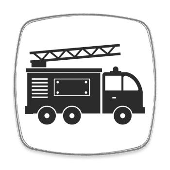 Fire truck - Square fridge magnet - white - Front